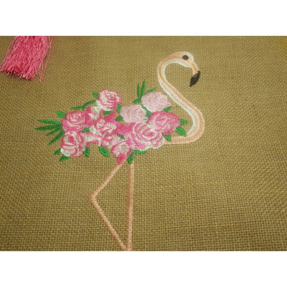 Flamingo Rose Beach Bag Pink Tote Large Cruise Summer Theme Park Travel 20x16 - Picture 2 of 9